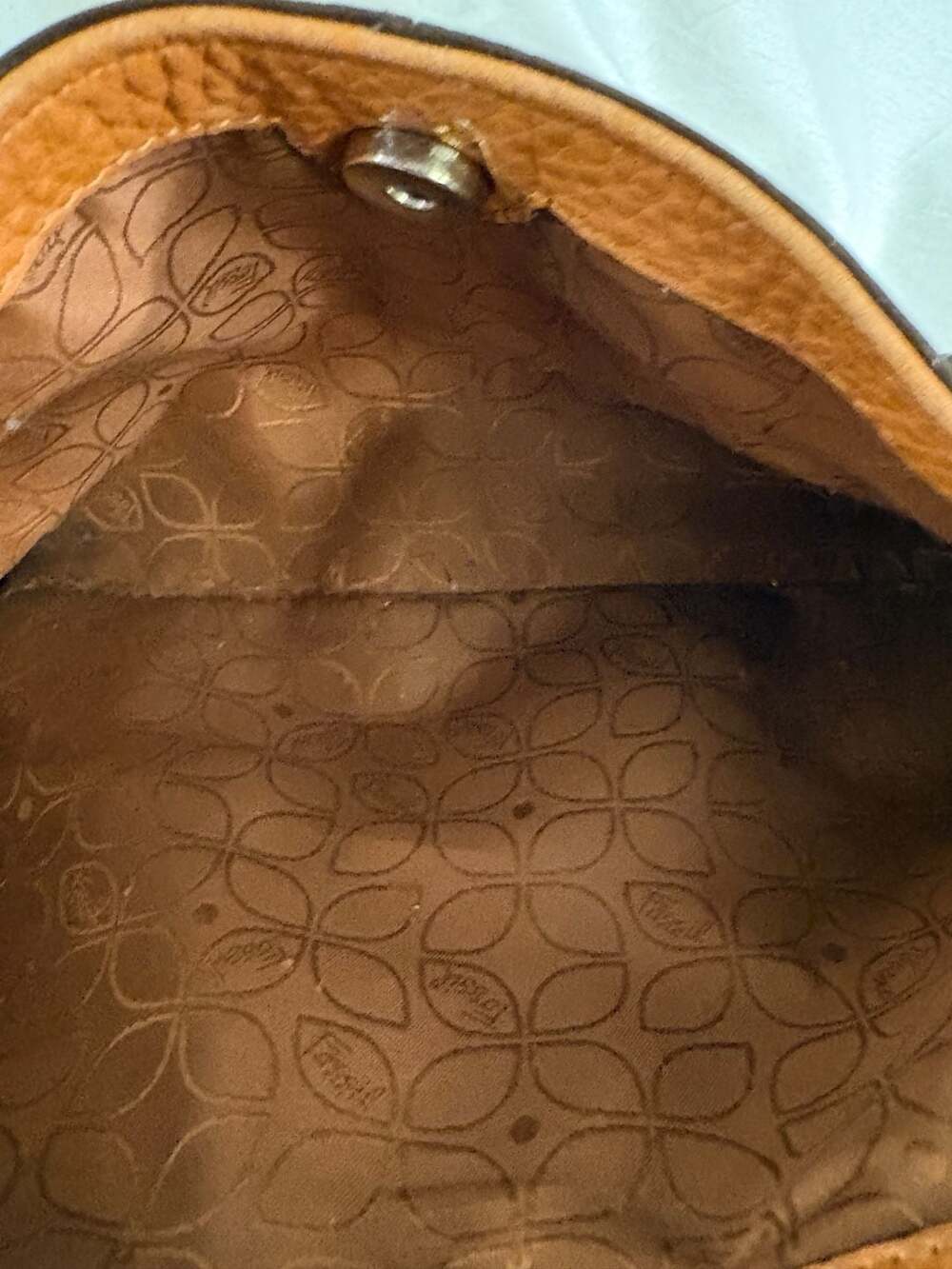 Fossil Brown Pebbled Leather Shoulder Bag Satchel with Side Pockets - Picture 6 of 10